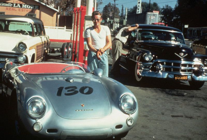 James Dean with Silver Porsche