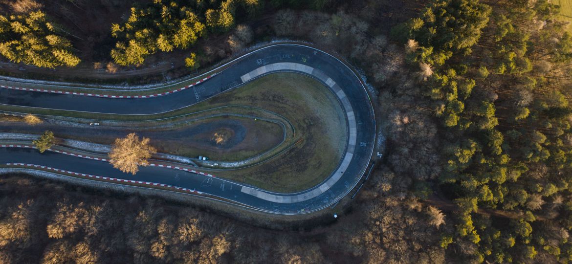 Aerial views on northschelife, nurburgring race track.